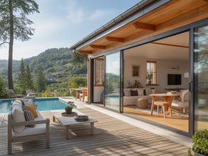 Creating an indoor outdoor flow with sliding glass walls