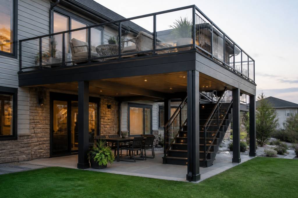 2 story deck ideas for modern homes