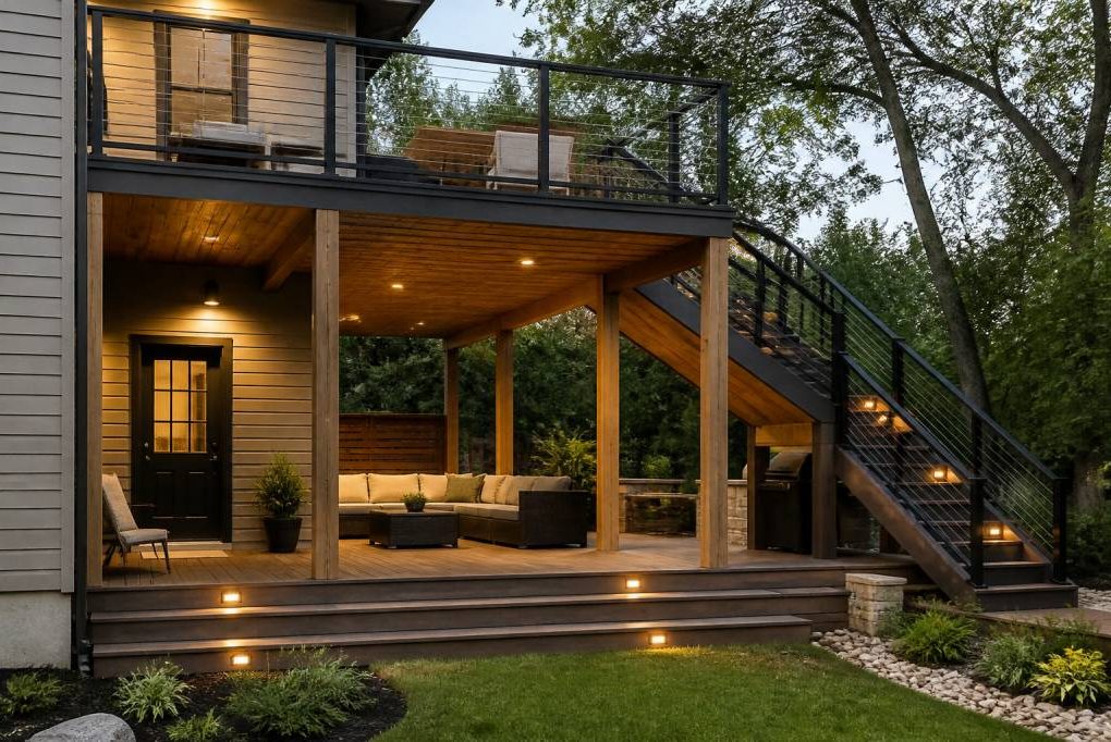 2 story deck designs for stylish and functional outdoor living spaces